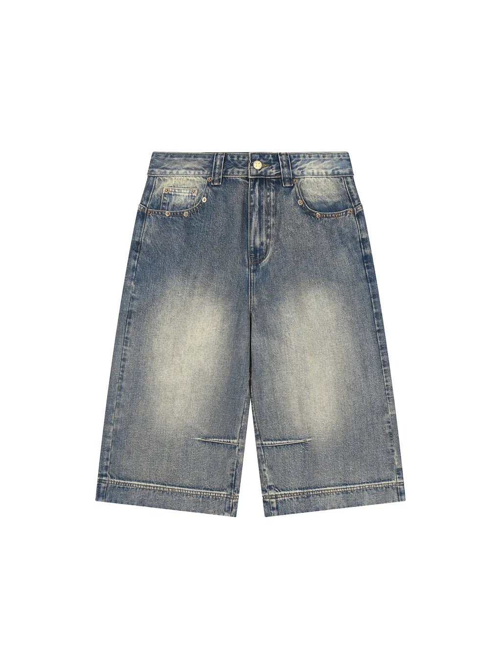 Baggy Washed Denim Shorts