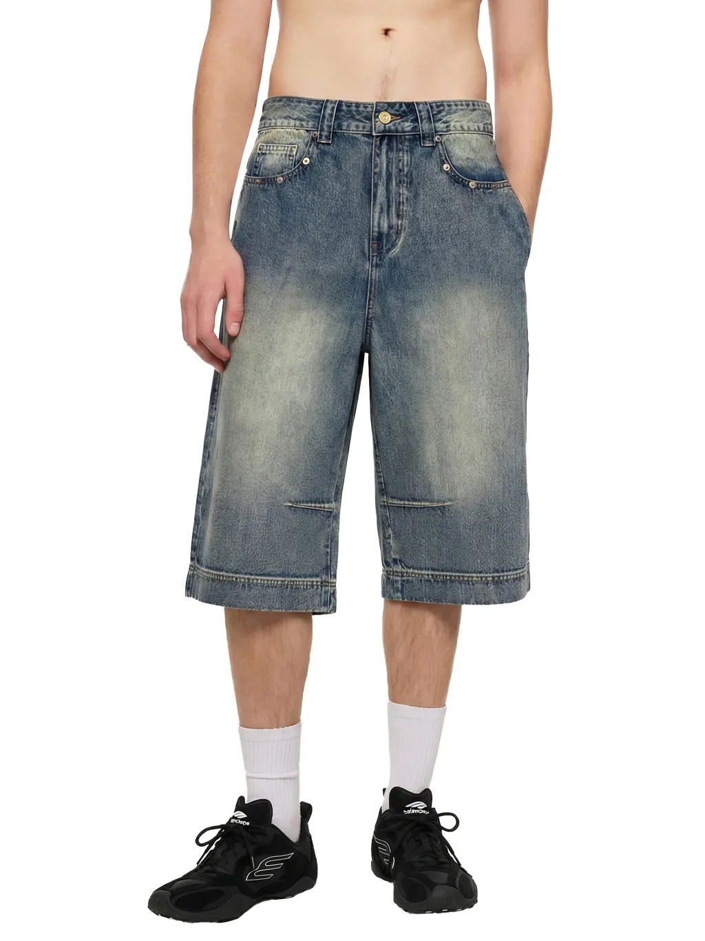 Baggy Washed Denim Shorts