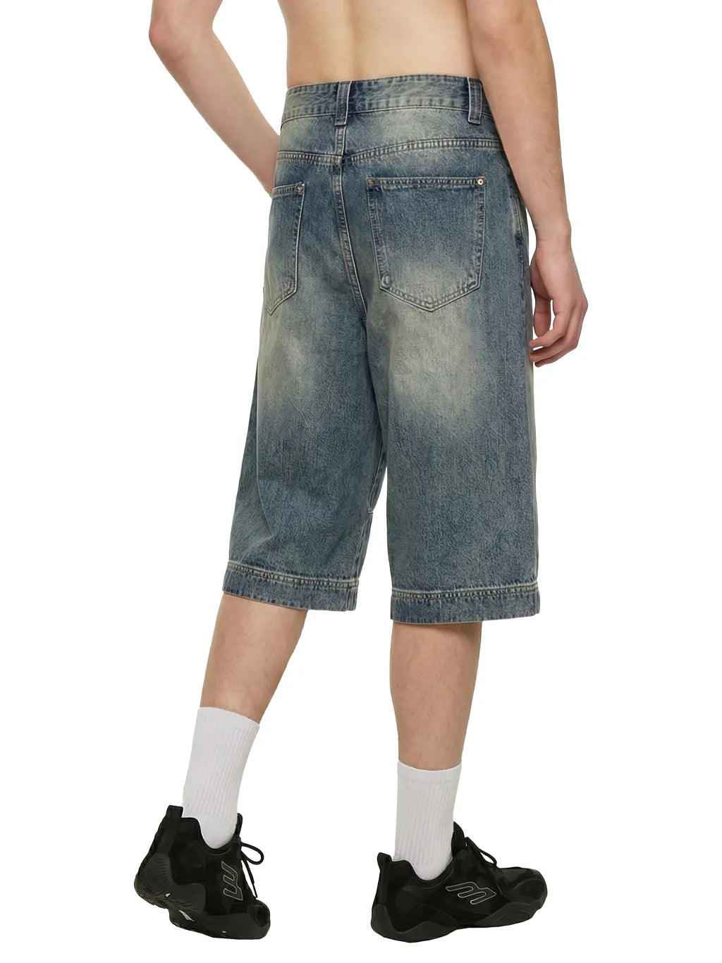 Baggy Washed Denim Shorts